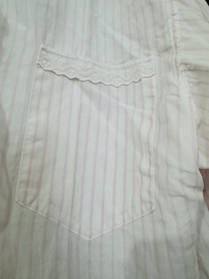 Vestido camisero Givenchy-Intimate Paris para mujer rosa con cordones blanco vintage M 100 algodón Foto 4 de 4