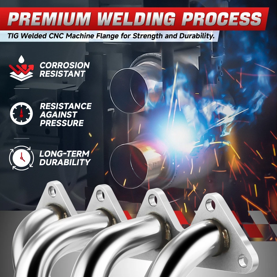 Colector de escape de tubo largo 4-1 para Hyundai Accent Kia Rio/Rio5 06-11 Foto 4 de 4