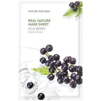 Nature Republic Real Nature Blattmaske mit Acai-Beeren-Extrakt - 23 ml