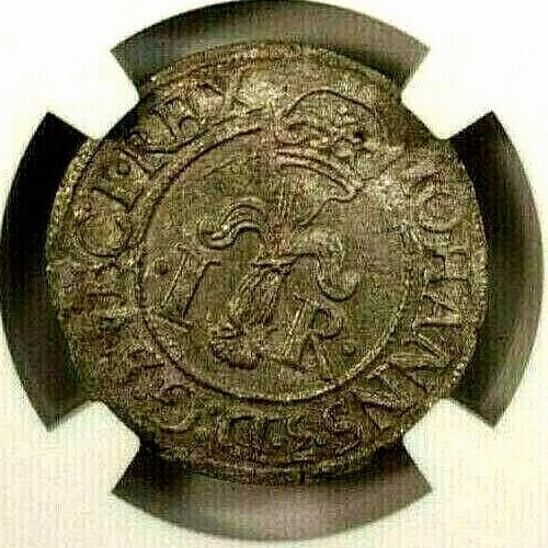 Sweden 1/2 Ore Silver 1580  NGC AU 58 King Johan III Vasa