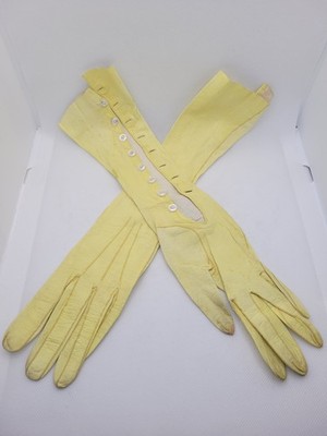 Frederick Penberthy Buttercup 1900er Kidskin Mode Vintage Opernhandschuhe Größe 4