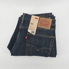 Levis 505 Regular Fit Mens Jeans Dark Wash Straight Leg 34x30 NWT 005052765