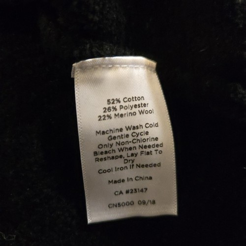 Talbots Black Sweater M Neck Tie Merino Wool Blend Quiet Luxury Old Money - Picture 6 of 7