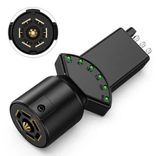 Truck Trailer 7 Blade 4 Pin Vehicle Plug Tester Wire Light Brake Towing Fuse LED