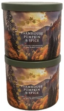 Bath And Body Works Farmhouse Pumpkin & Spice  Scented Candle 2pcs New
