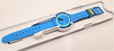 Swatch Watch - SO29S702 - PROUDLY BLUE Swatch SO29S702 Unisex Pride Proudly Blue Silicone Strap  main image 2