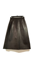 VINTAGE Georgetown Black Leather Midi Pencil Skirt Sz 10