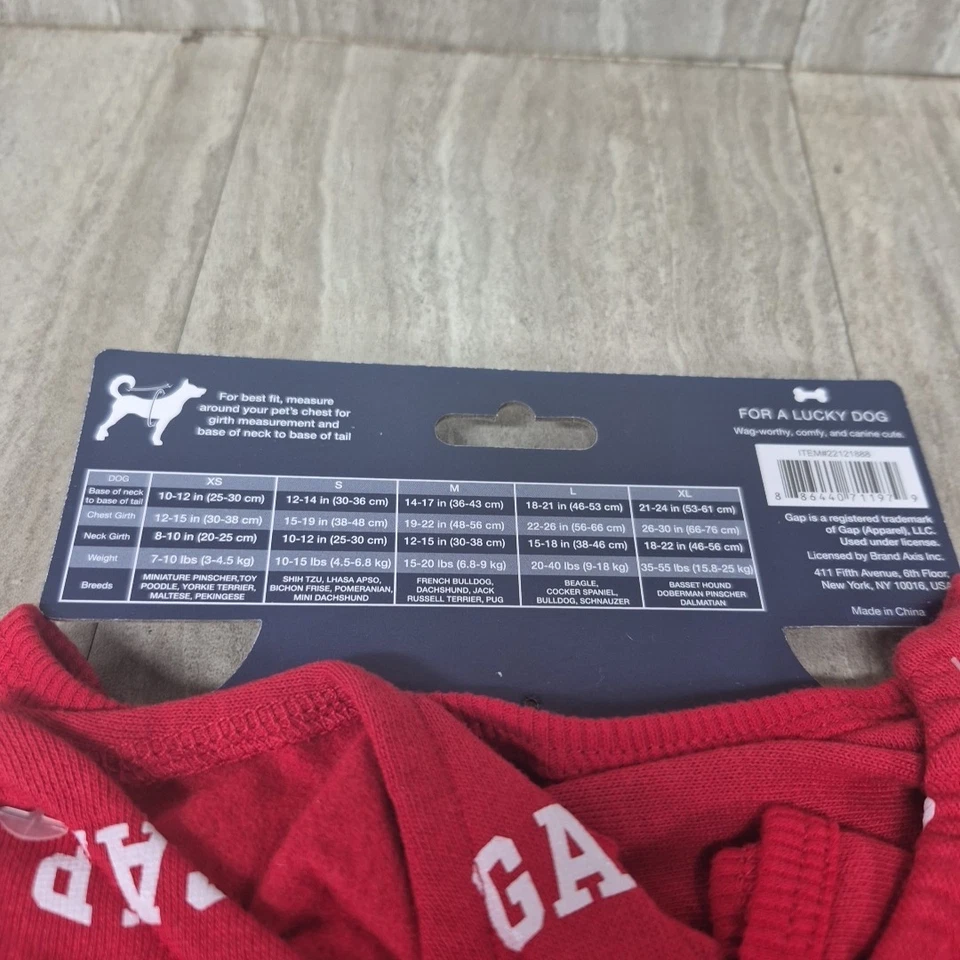 Pijama Gap Dog vermelho tamanho XL peito tamanho 26 a 30" 35-55LBS novo em folha com etiquetas - Imagem 4 de 4