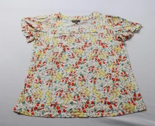 Style & Co. Women's Printed Square-Neck Top CN6 Bright White Combo Small NWT