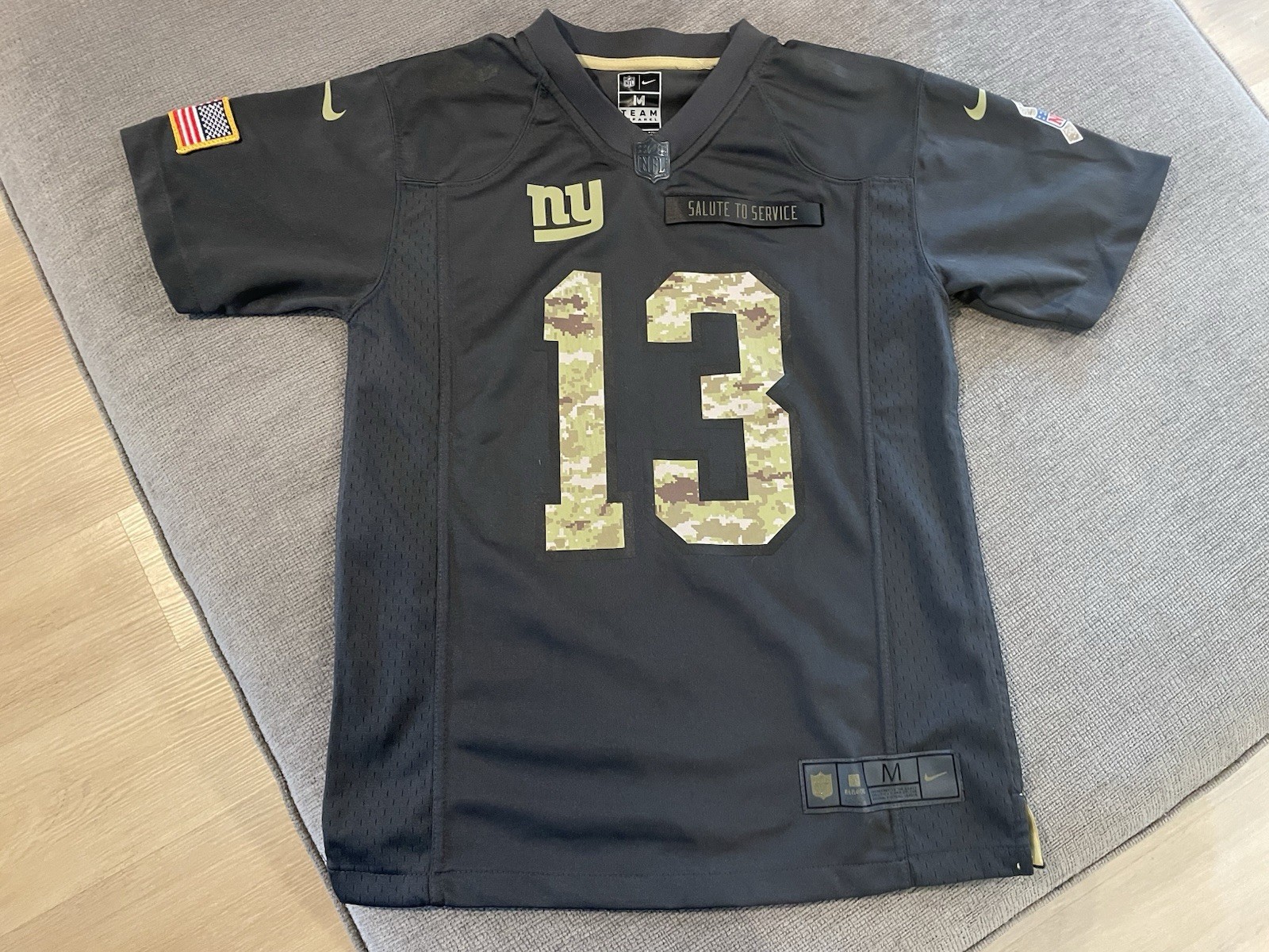 Kids Odell Beckham Jr #13 NY Giants Salute to Service NFL Jersey Youth Medium