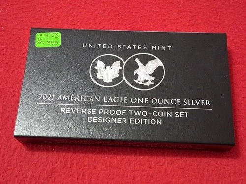 2021 American Eagle TWO-COIN $1 1oz x2 .999 Silver REVERSE PROOF Set    #MF-1353