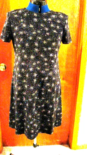 Womens Party Dress - Lots of Glitter Sparkles like Diamonds Fun Dress - Size 12