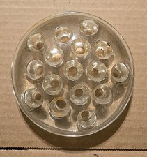 Vtg 4" 16 Hole Clear Glass Flower Frog