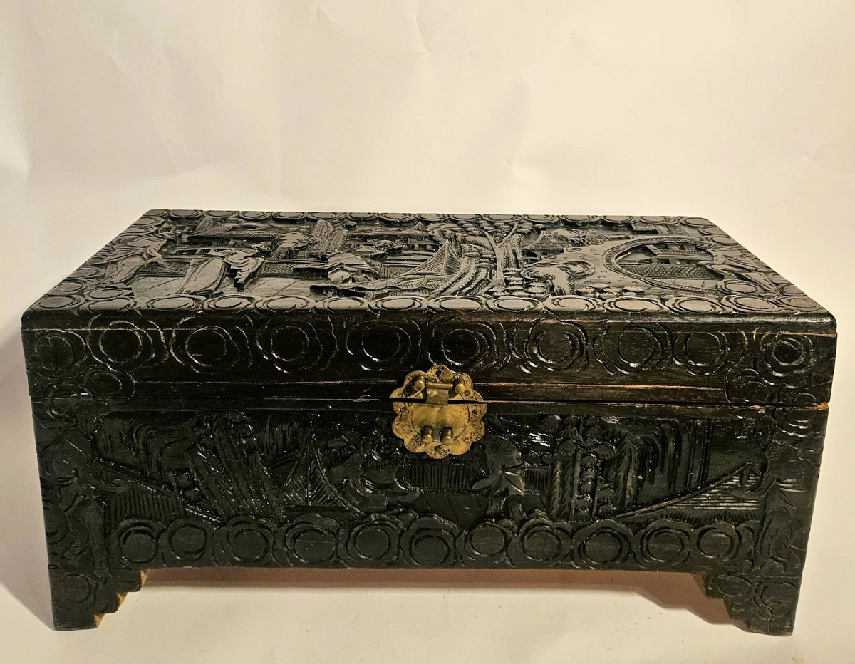 樟脑中国风木制箱子| eBay