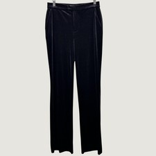 Good American Velvet Trousers M Black High Rise Flare Leg Holiday Glam Luxe