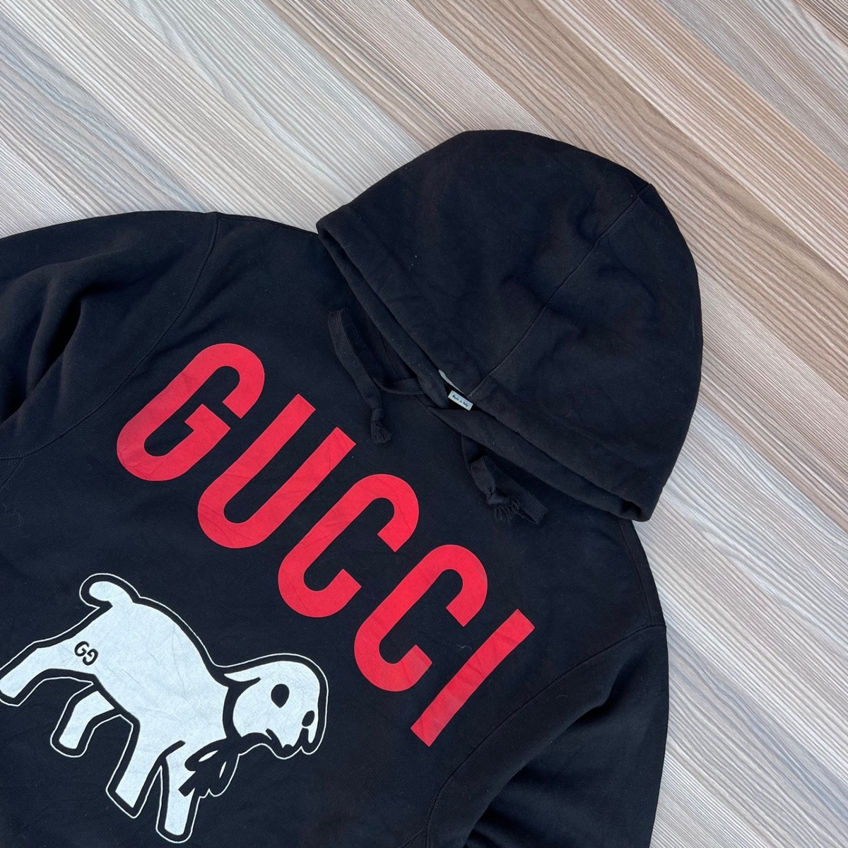 GUCCI パーカー gucci black lamb-print hooded sweatshirt | eBay