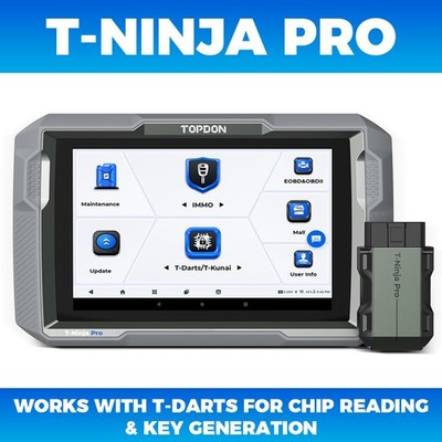 TOPDON T-Ninja Pro Automotive Key Programmer IMMO Tool 8 Reset OBD2 Scanner