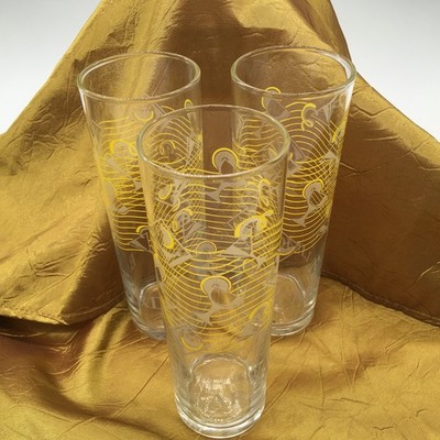 LOT of 3 Bacardi Limon Rum Drinking Glass Tall Cup 7'' Pint Drinking Glass