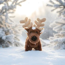 Ganz Webkinz Moose Plush Reindeer Elk Brown Stuffed Animal Toy 8" No Codes