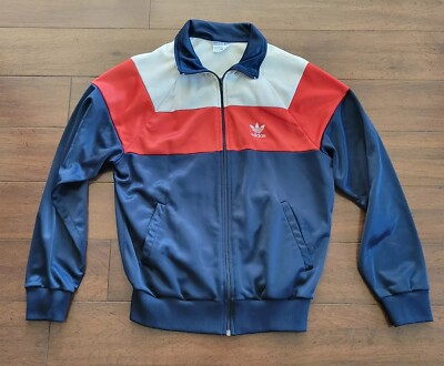 Vintage 1980s Adidas Full Zip Multicolored Track Jacket Mens Size