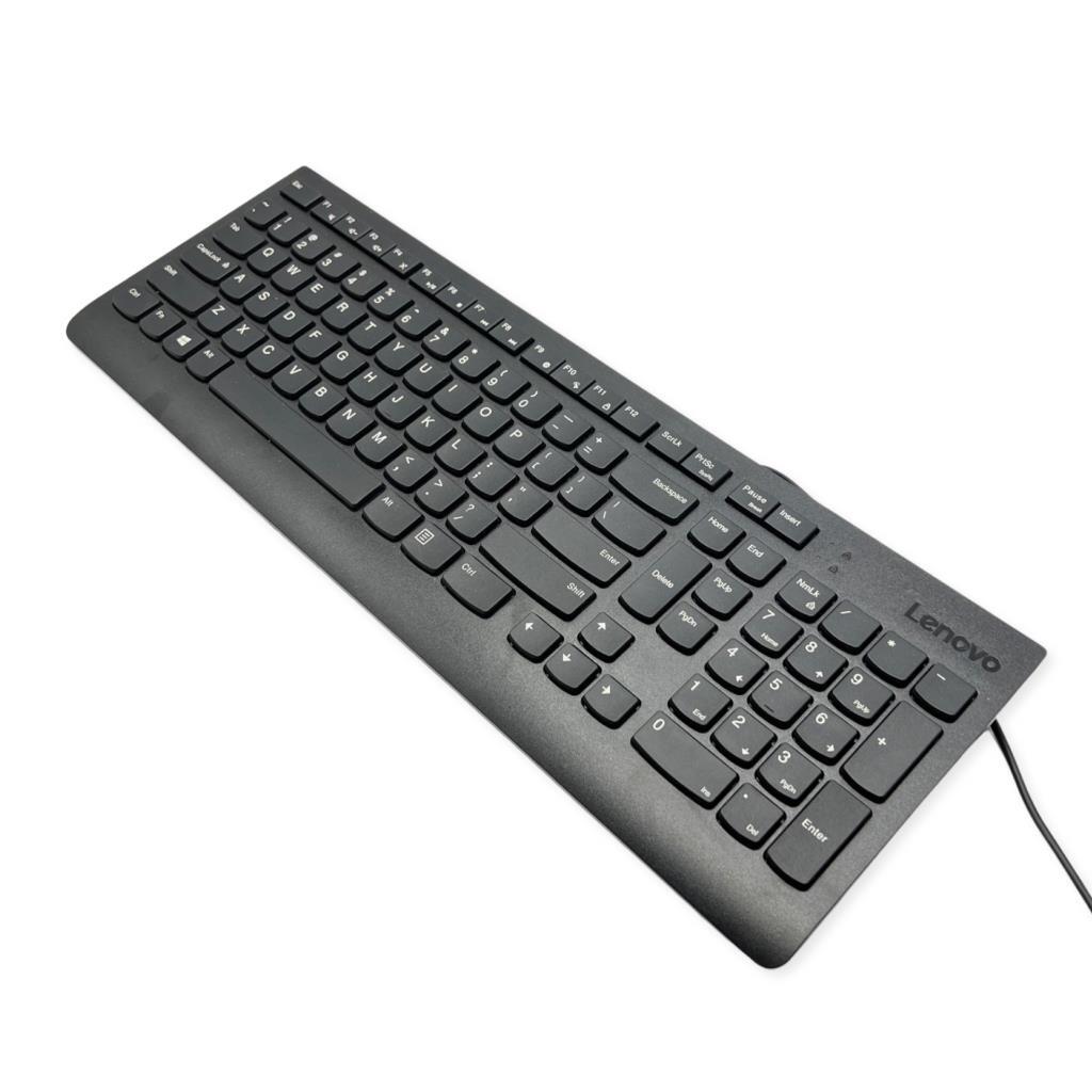 Lenovo Model SK-8823 Slim Black Wired Computer Keyboard For PC