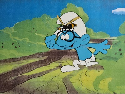 Hanna Barbera Original 1980er Vintage TV SCHLÜMPFE Animation Kunst Produktion Cel #319