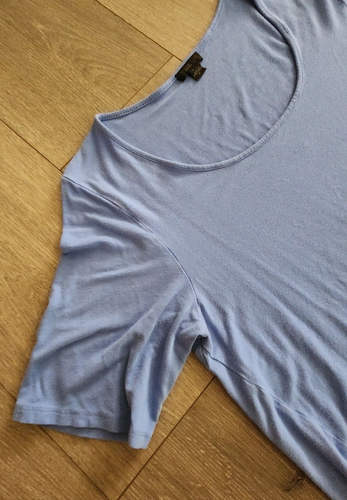 J. Jill Tunic Top Shirt Women's M Blue Scoop Neck Knit Stretch - Picture 3 of 12