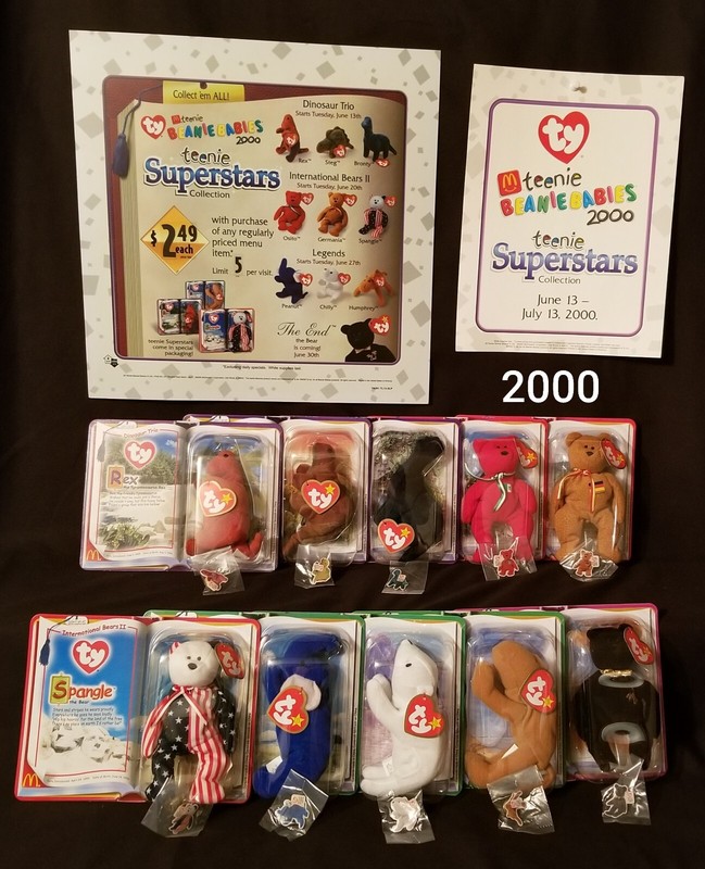 McDonald's 2000 Teenie Beanie Babies - Superstars Collection - set of 10 