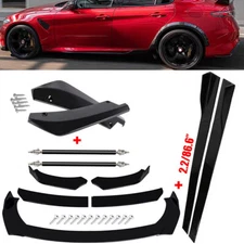 For Alfa Romeo Front Bumper Spoiler Splitter Body Kit Side Skirt+ Rear Lip Rod