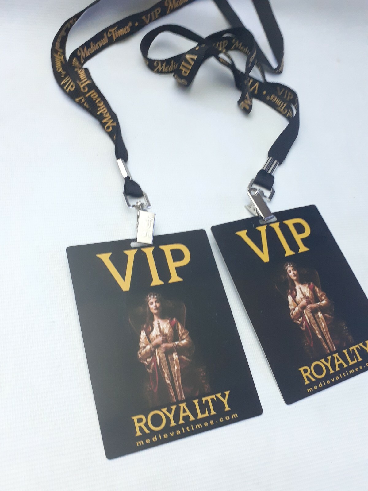 Lot of 2 LANYARD with passes VIP ROYALTY MEDIEVAL TIMES pass eBay
