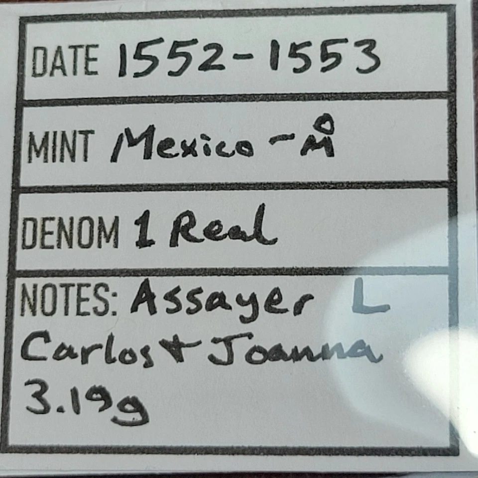 1552-1553 Mexico Silver Cob 1 Real Carlos & Joanna Early Issue 3.19g *J205 - Image 4 of 4