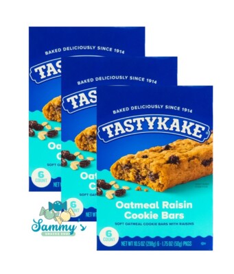 Tastykake Oatmeal Raisin Cookie Bars 3 Boxes