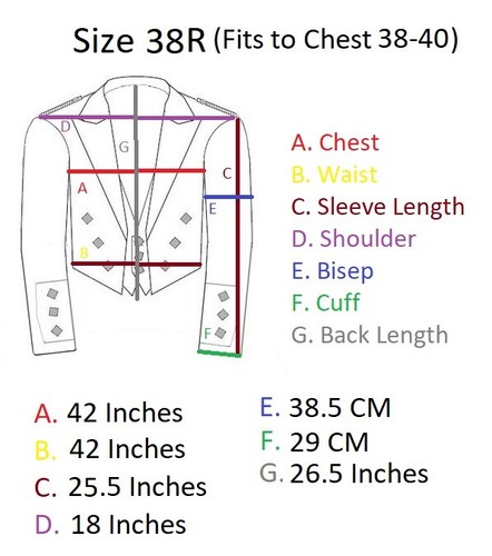 Chaqueta Negra Prince Charlie Kilt con Chaleco/Chaleco-R, S&L Mangas Tallas EE. UU. Stock - Imagen 13 de 69