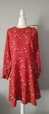 Floral Dress LOFT Color Coral Long Sleeves Style A Line Size 10 New Casual