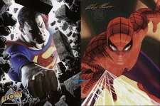 ALEX ROSS ORIGINAL PRODUCTION ART COVER SPIDERMAN SUPERMAN DC MARVEL COMICS