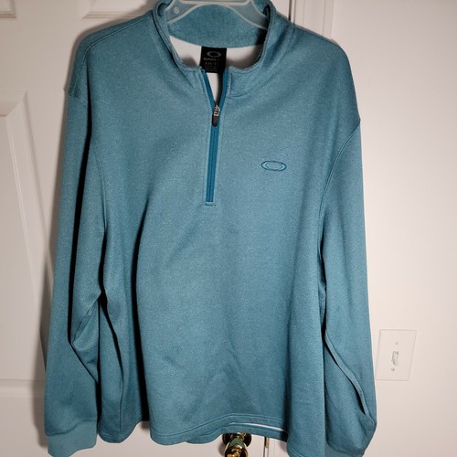 Oakley Mens Size XXL Light Blue/Teal Lined Quarter Zip Pull Over Sweatshirt