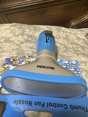 Fan Spray Nozzle With Thumb Control Ergonomic Design, Rain, Blue