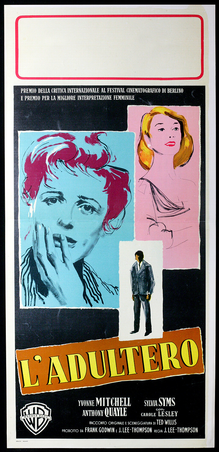 Locandina originale film L'adultero (1957) - Regia di J. Lee Thompson