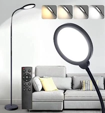 Dimmable LED Floor Standing Lamp with Remote Control and Adjustable Gooseneck