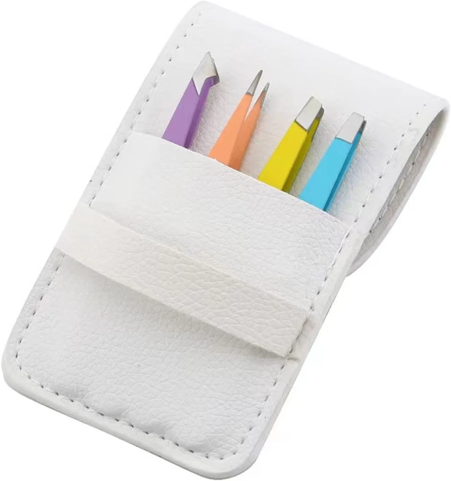 Juego de 4 pinzas profesionales de acero inoxidable kit de depiladora encarnada Foto 2 de 4