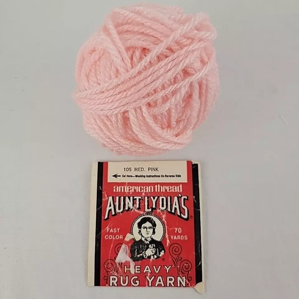 2 Pelotes Aunt Lydia's Heavy Rug Yarn 100% Kodel Polyester 70 Yards Noir
