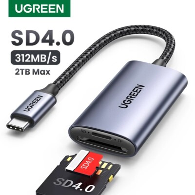 UGREEN Card Reader SD4.0 312MB/s USB-C to SD MicroSD TF For Laptop Phone Macbook