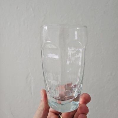 VTG Libbey CHIVALRY CLEAR Hammered Heavy Textured Panel Flat Tumbler Glass 5.25''