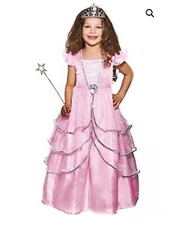 Girls Pink Princess Dress Gown 5-6 Years Old,  Dress up, Fairy, Large, 3 pc