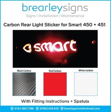 Smart Car Grafik 450 + 451 Carbon R&uuml;cklicht Aufkleber in 3 Farben