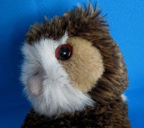 TAWNY OWL 11" faccia grigia uccellino marrone peluche giocattolo morbido TESTA ROTANTE * LEOSCO DOWMAN - Foto 2 di 8