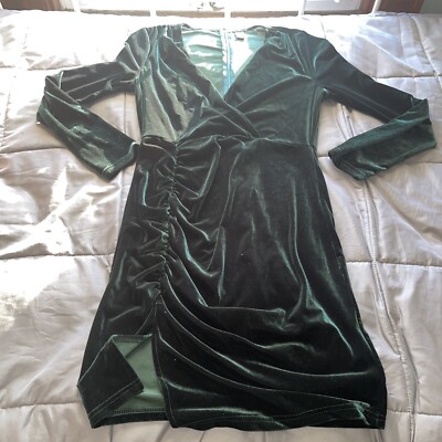 Shein Dark Green Velvet Dress