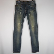 Ralph Lauren RRL Slim Narrow Wash Distressed Jeans Cut 1439, Sz 28 in x 32 in