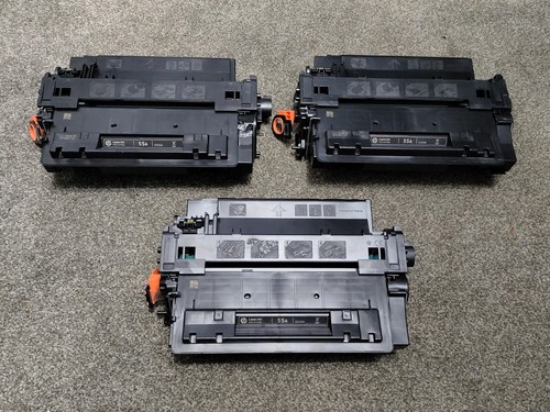 RESTPOSTEN, HP LASERJET 55A CE255A SCHWARZ, TONERKARTUSCHEN x 3. ALLES NEU ABER BESCHÄDIGT