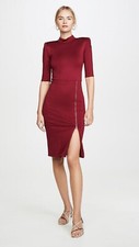 ALICE + OLIVIA Inka Mock Neck Zip Midi Bodycon Dress Size 0 NWT $350